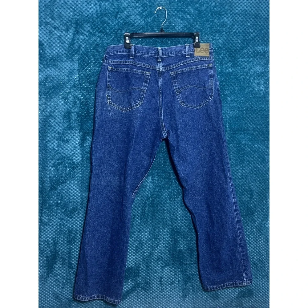 Lee's Jeans Wash Blue Denim Medium Mens Regular Fit‎ Straight Leg